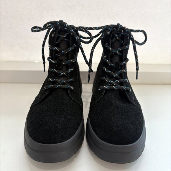 Koolaburra by UGG Jozie Combat Boots Suede Faux Fur Lace Up Booties Black Size 7 - Picture 3 of 7